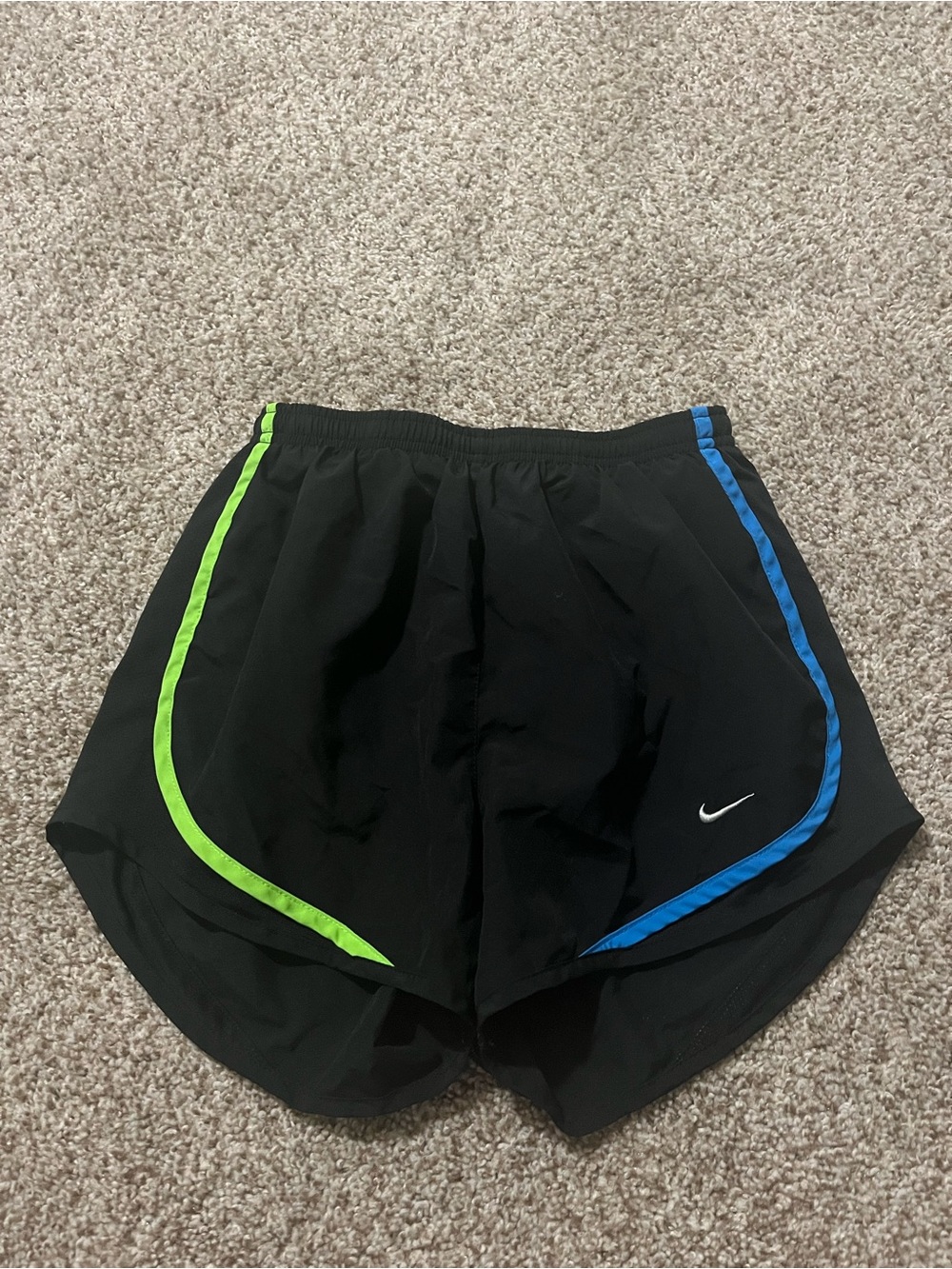 Nike Women's Black Running Shorts with Multicolored Trim